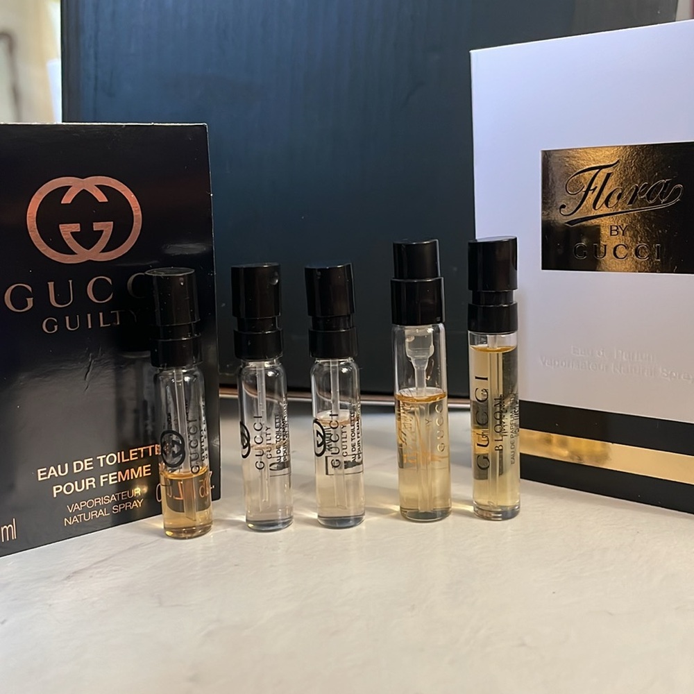 Gucci Sampler Guilty Guilty Intense Flora by Gucci Bloom 5 samples spray mini
